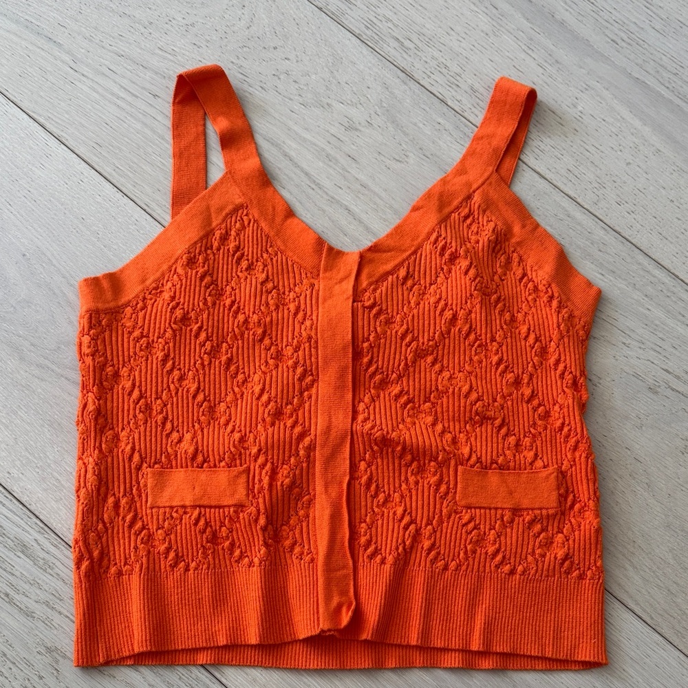 Oo La, La Couture Orange Textured Knit Camisole